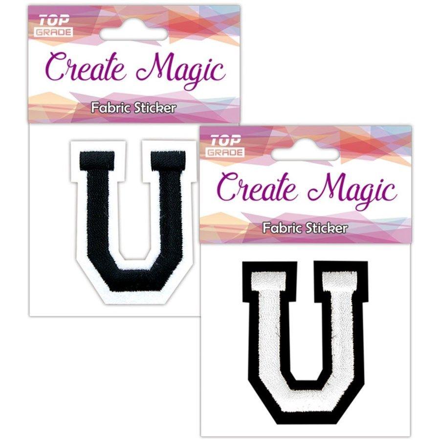 12 Wholesale Fabric Iron On Sticker Letter U image
