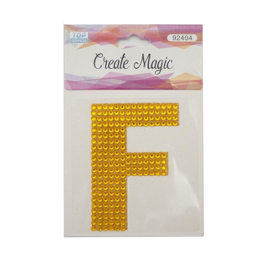 12 Wholesale Crystal Sticker F In Gold image