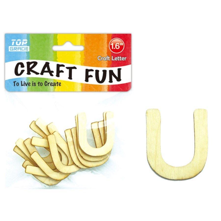 12 Wholesale Wooden Craft Letter U image