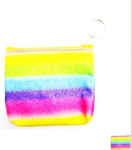 96 Wholesale Rainbow Color Coin Purse image