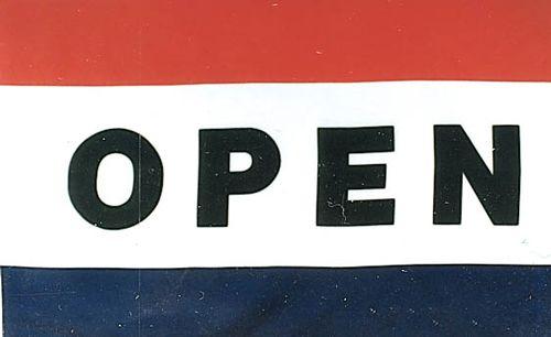 24 Wholesale Open Sign Flag Red White Blue image