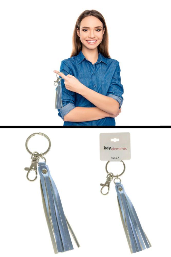 96 Wholesale 96 Blue Tassel Keychain image