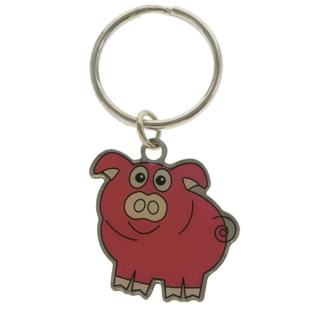 96 Wholesale Pink Pig Charm Key Chain image