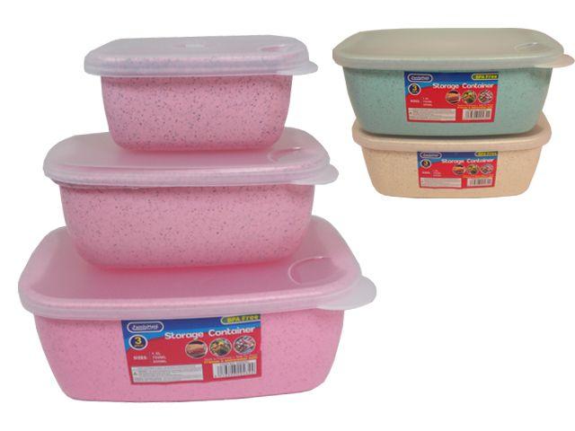 48 Wholesale 3 Piece Rectangle Food Containers image