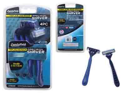 144 Wholesale Razor 4pc Men's Triple Blade image