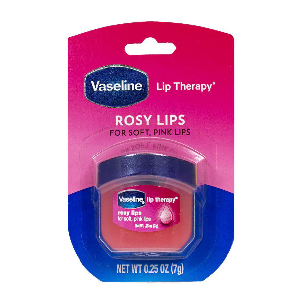 24 Wholesale Travel Size Vaseline Lip Therapy Rosy Lips - 0.25 oz. Jar image
