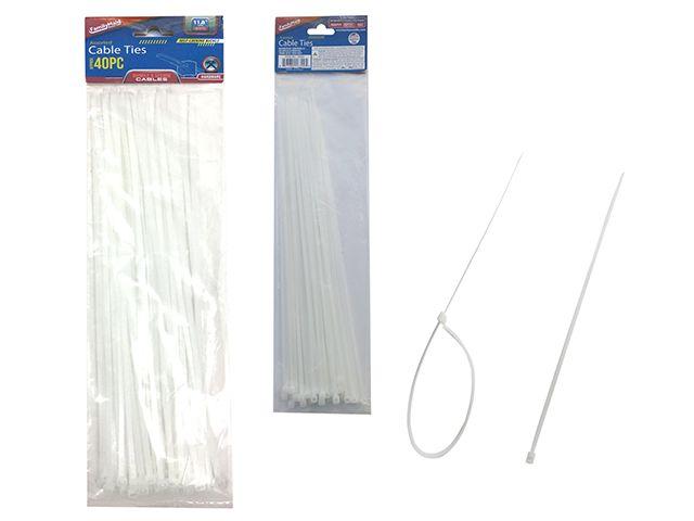 144 Wholesale 40 Piece White Cable Ties image