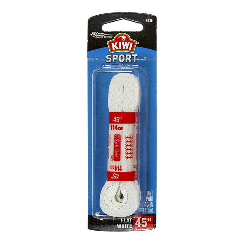 48 Wholesale Kiwi Flat White Shoe Laces  1 pair  45 in. image
