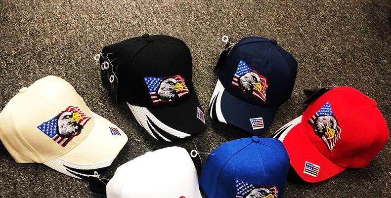 60 Wholesale 60 Flag And Eagle Baseball Cap In Assorted Color image