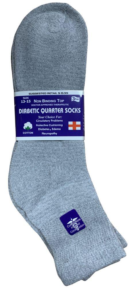 84 Wholesale Yacht & Smith Men's King Size Loose Fit NoN-Binding Cotton Diabetic Ankle Socks,gray Size 13-16 image