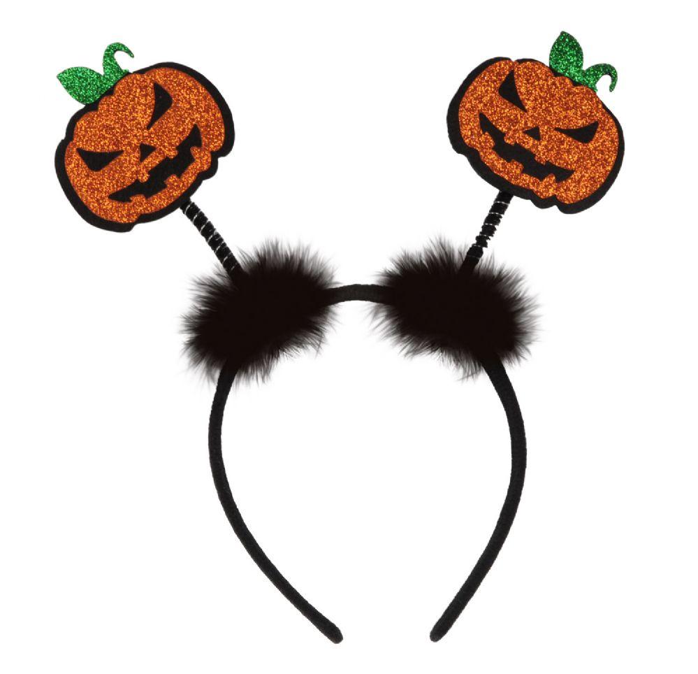 12 Wholesale Glittered JacK-O-Lantern Boppers image