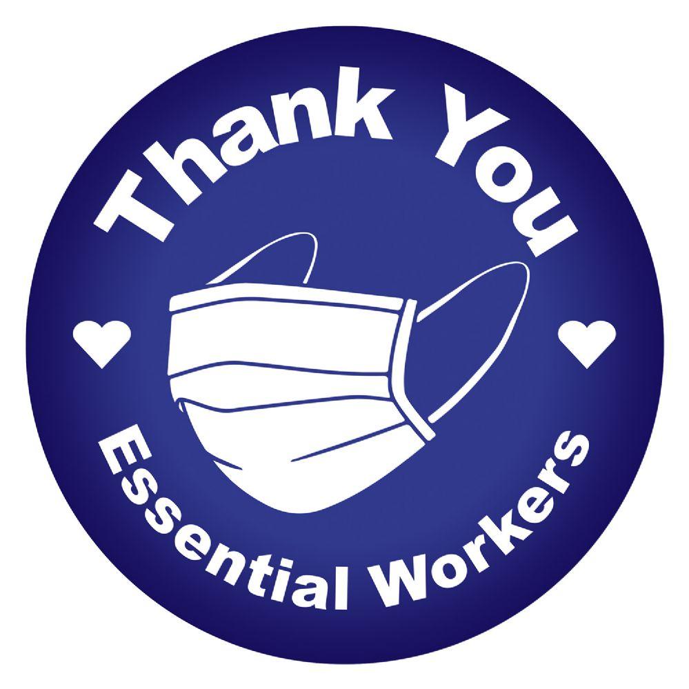 6 Wholesale Thank You Essential Workers Button image