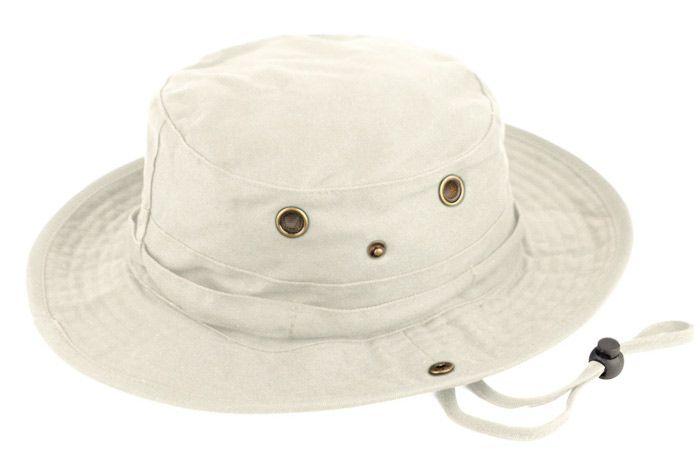 12 Wholesale Outdoor Cotton Bucket Hats With Strip In Stone image