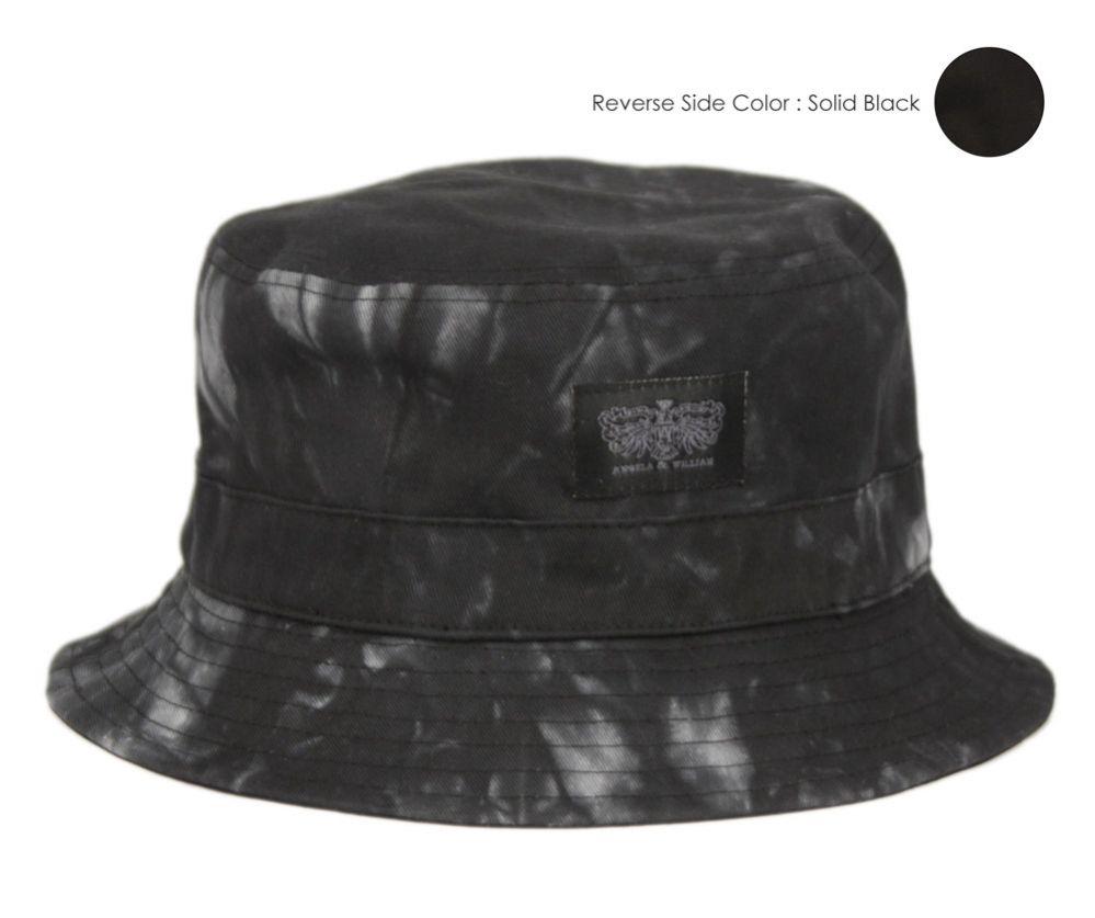 12 Wholesale Tie Dye Cotton Reversible Bucket Hats In Mix Black image