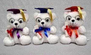 36 Wholesale Graduation Color Cap Bear image