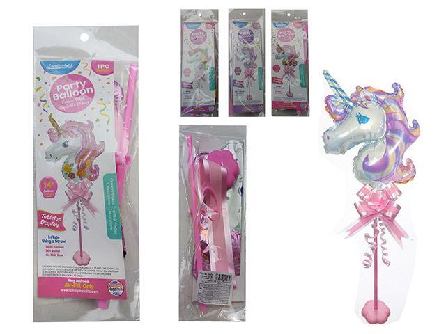 144 Wholesale Unicorn Balloon With Stand image
