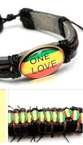 96 Wholesale Faux Leather Bracelet One Love image