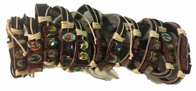 96 Wholesale Faux Leather Bracelet Jesus image