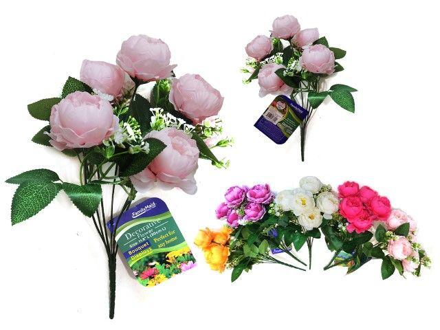 96 Wholesale 7-Head Peony Flower Bouquet image