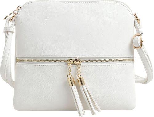 5 Wholesale Fashion Purse With Tassel And Adjustable Long Strap In White image