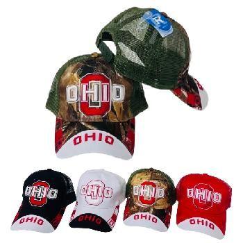 24 Wholesale Summer Mesh Ohio Ball Cap image