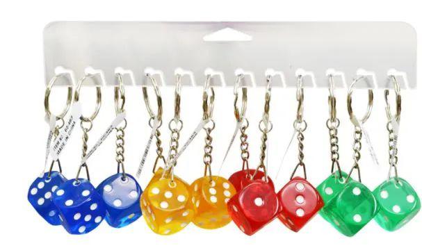 72 Wholesale Dice Keychain Translucent image