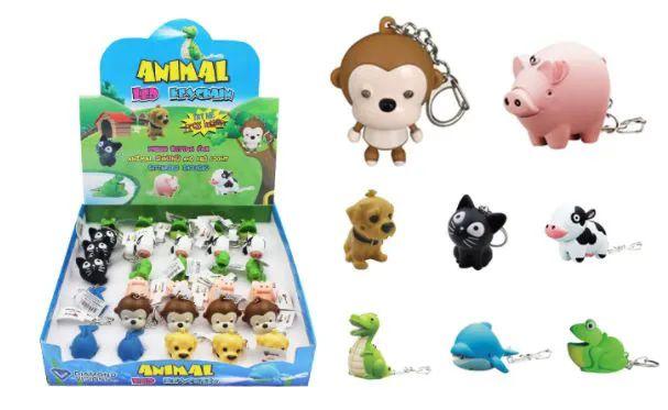 30 Wholesale Novelty Led Keychain With Sound Assorted image