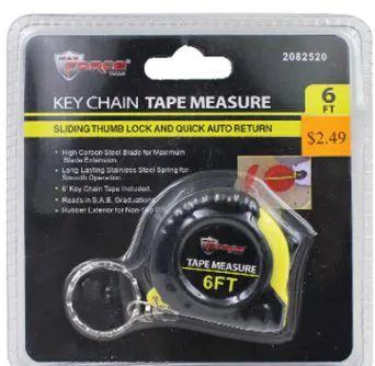 48 Wholesale Keychain Tape Measure 6 Foot  image
