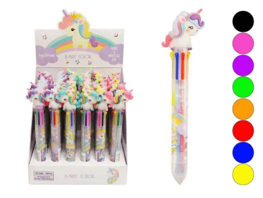 72 Wholesale Multi Color Retractable Pen Unicorn image