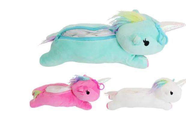 24 Wholesale Plush Pouch Unicorn image