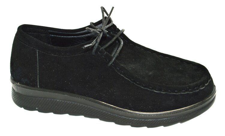 12 Wholesale Comfort Work Shoes Lace Up Nurse Hotel Restaurant Walking Slip Resistant Color Black Size 7-11 image