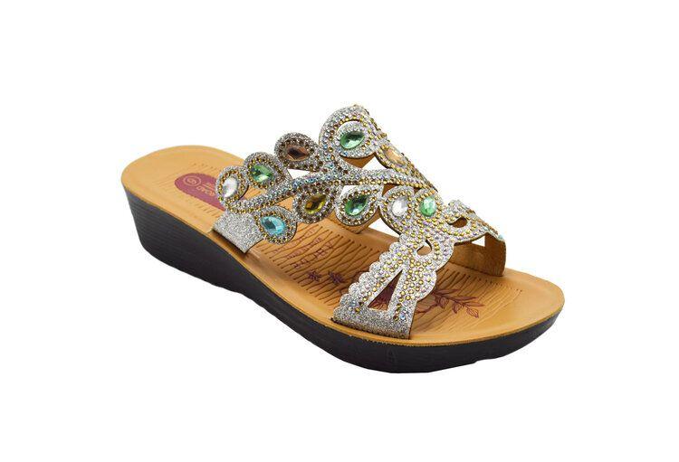 18 Wholesale Fashion Platform Rhinestone Sandals For Women Sole Open Toe In Color Silver Size 6-11 image