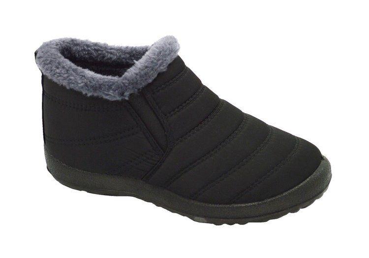 12 Wholesale Women's Ankle Winter Boots With Fur Lining Color Black Size 5-10 image