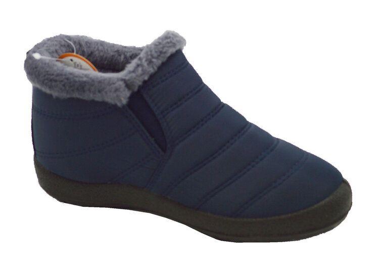 12 Wholesale Women's Ankle Winter Boots With Fur Lining Color Navy Size 7-11 image