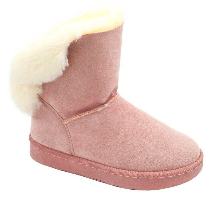 12 Wholesale Women Warm Winter Ankle Boots Color Pink Size 5-8 image