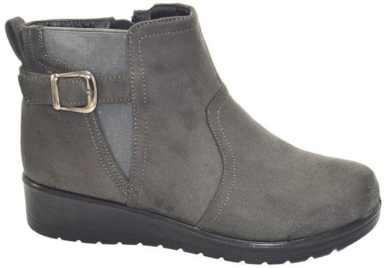12 Wholesale Women Ankle Boots Color Grey Size 5-10 image
