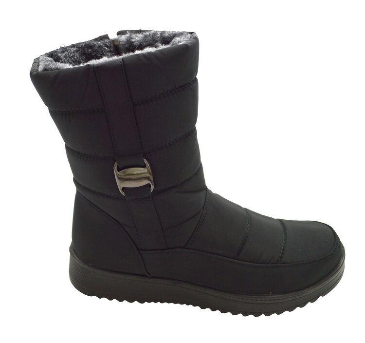 12 Wholesale Snow Boots For Women Comfortable Winter Boots With Zipper Color Black Size 5-10 image