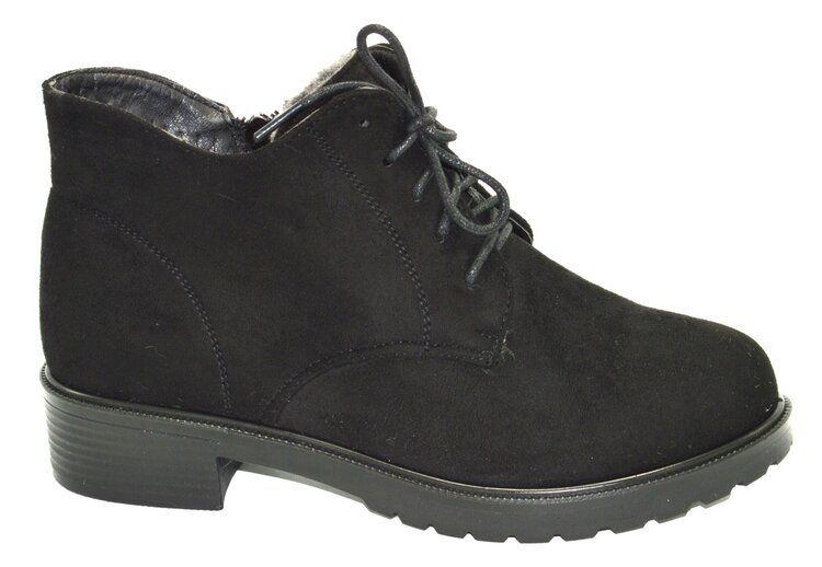 12 Wholesale Woman Classics Comfortable Winter Ankle Boots With Laces Color Black Size 5-10 image