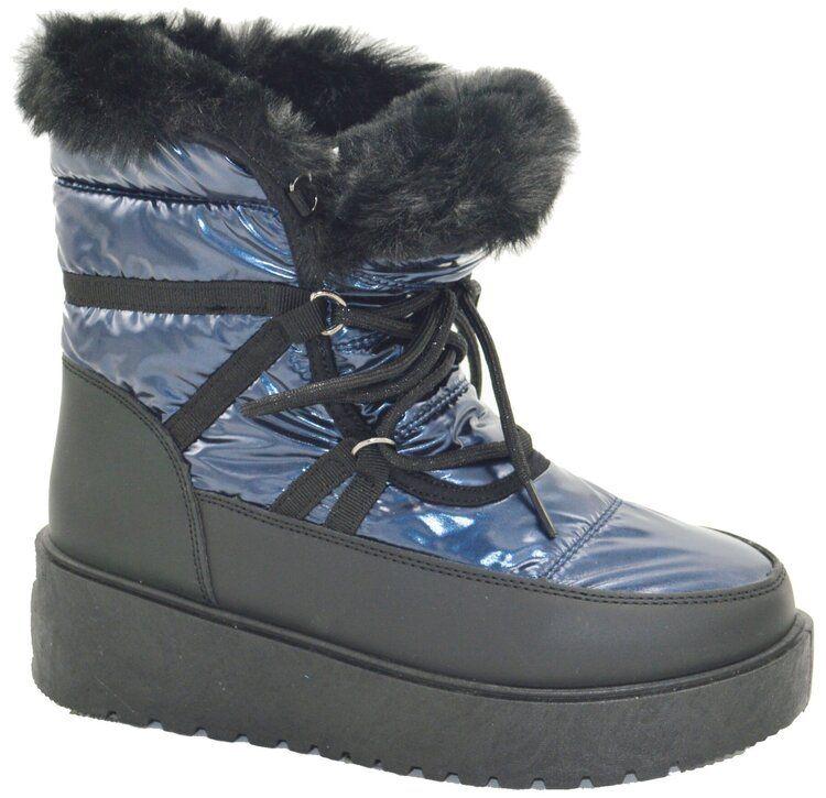 12 Wholesale Snow Boots For Women With Platforms, Comfortable Winter Boots Color Navy Size 6-10 image