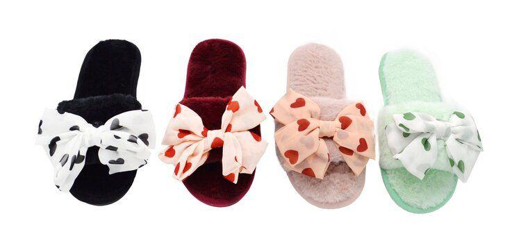 36 Wholesale Woman Faux Fur Fuzzy Comfy Soft Plush Indoor Outdoor Open Toe Slipper Assorted Color And Size A image