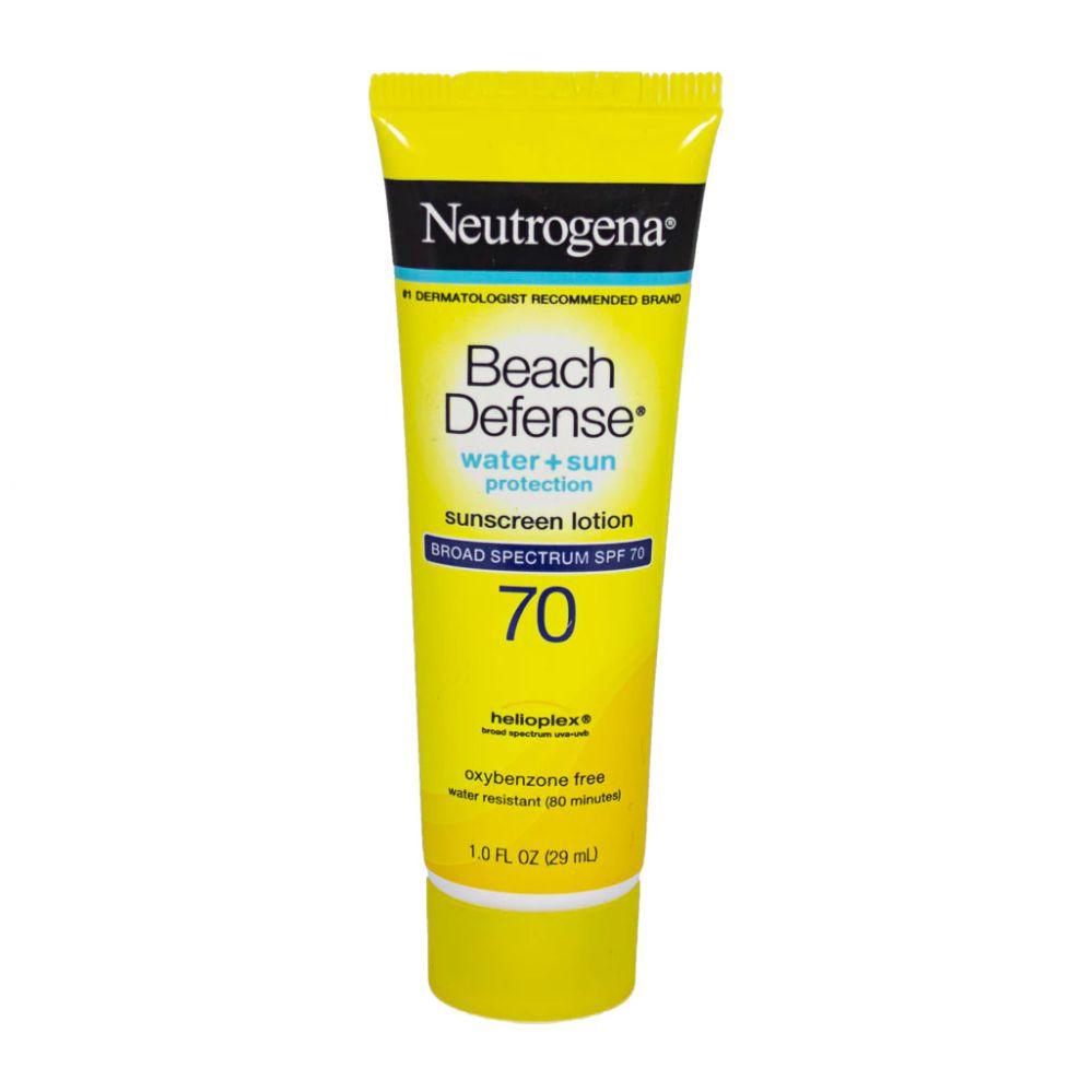 48 Wholesale Travel Size Neutrogena Beach Defense Sunscreen Lotion SPF 70 - 1 oz. image
