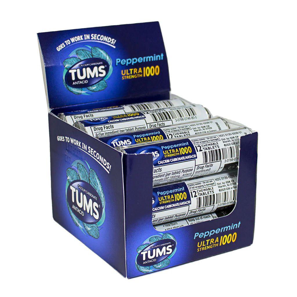 48 Wholesale Tums Ultra Strength  Peppermint - Roll of 12 image