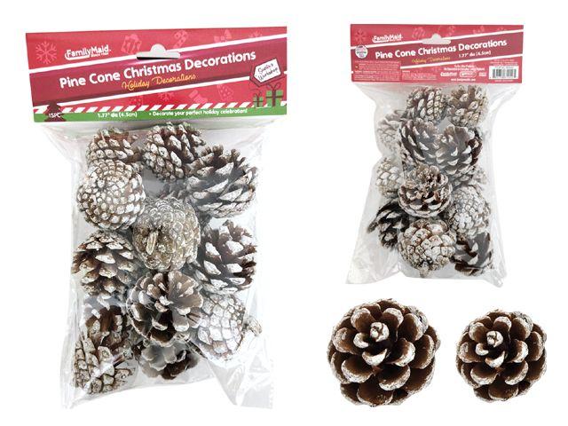 48 Wholesale Christmas Decoration Pine Cone 15pc image