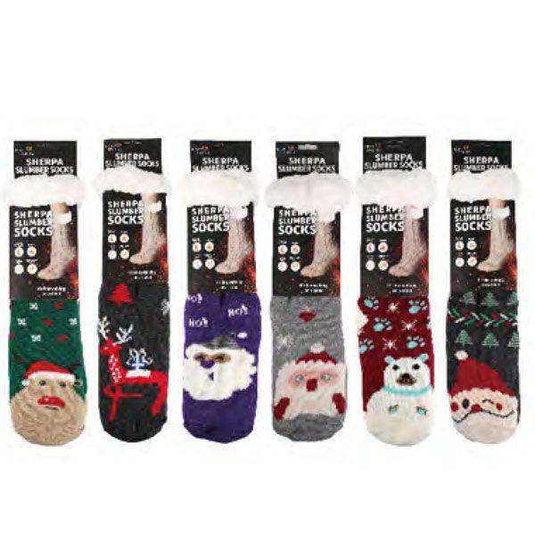 72 Wholesale Christmas Santa Claus Socks Women Cotton Short Winter Socks image