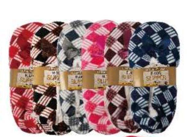 72 Wholesale Warm Slipper Socks With Grippers For Women, Fuzzy House Slippers Floor Slipper image