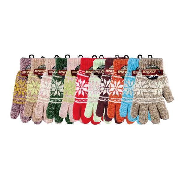 144 Wholesale 144 Women Snowflakes Winter Heated Gloves Tag image
