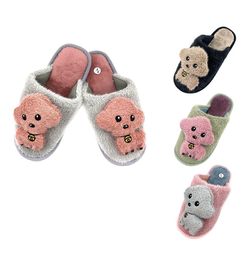 36 Wholesale Cute Animal Soft Fleece Plush House Slippers image