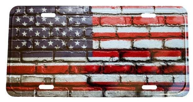 24 Wholesale License Plate Usa Flag image