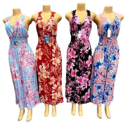 24 Wholesale Long Maxi Flower Sun Dress image