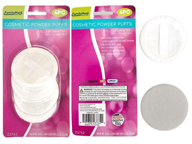 144 Wholesale 4-Piece Cosmetic Powder Puffs With Straps image